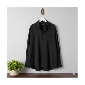 Bugatchi Uomo XL Black Long Sleeve Button-Up Dress Shirt
